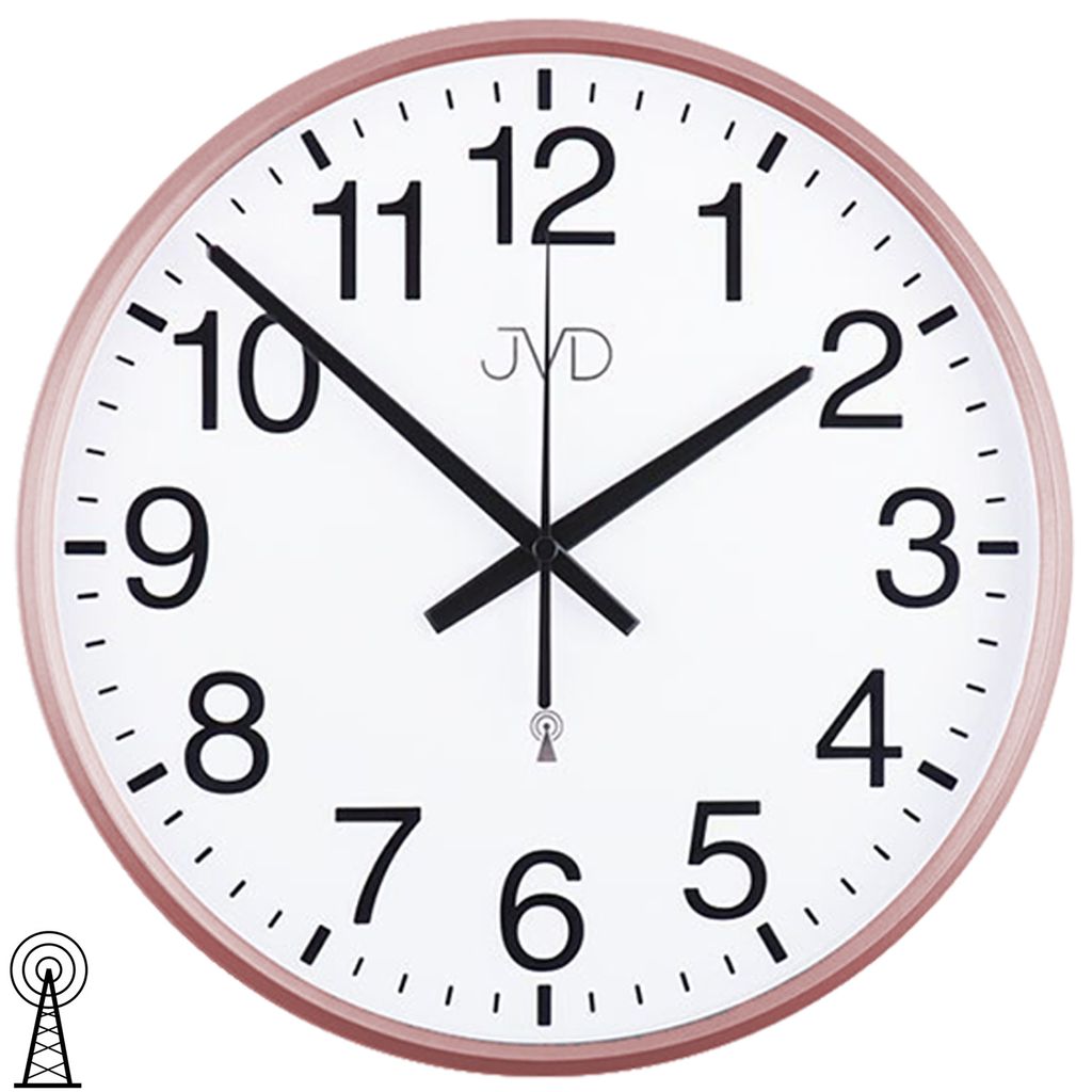 JVD RH684.5 Wanduhr Funk Funkwanduhr analog rotgold farben rund