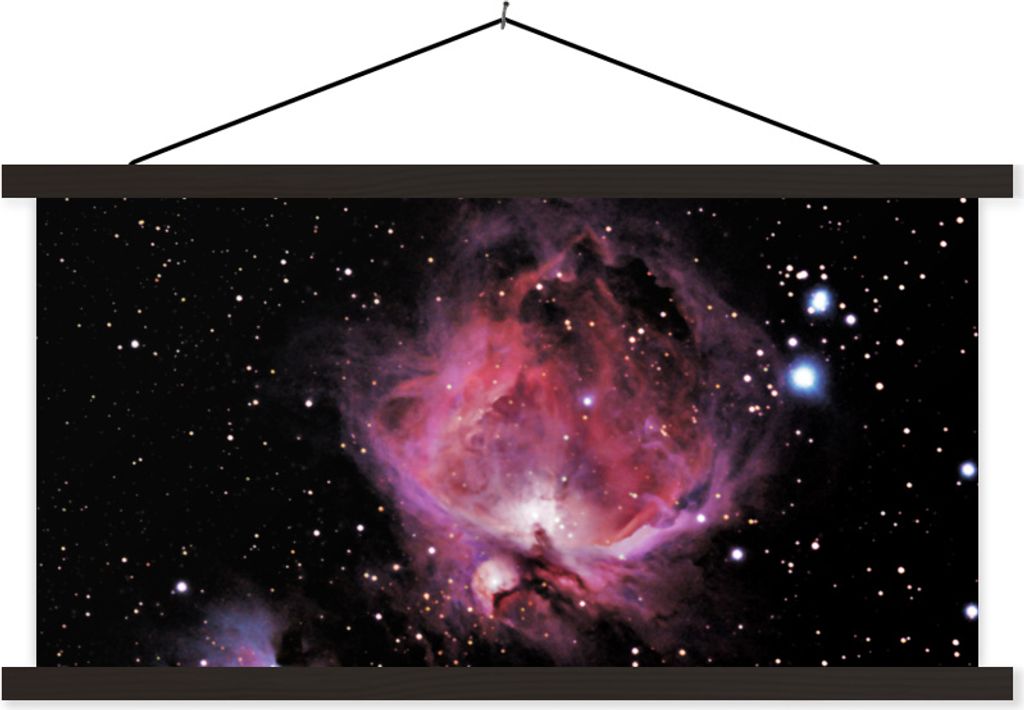 MuchoWow Textilposter Konstellation - Weltraum - Orion - Jungen - Mädchen - Kinder 150x75 cm mit schwarzem Rahmen - Posterleiste