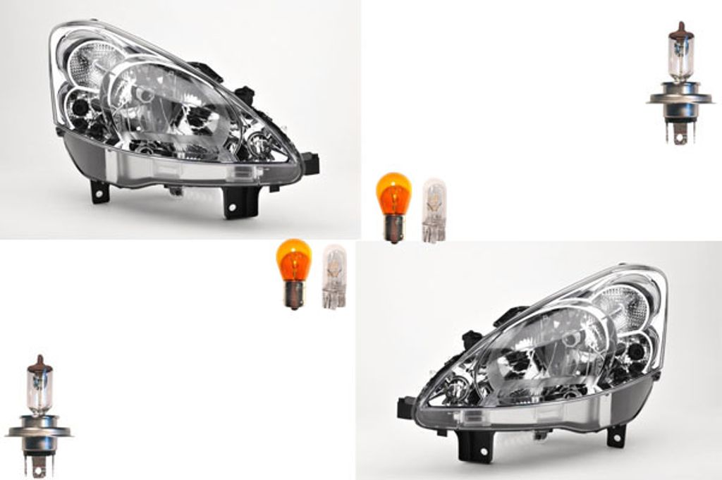 Johns, Scheinwerfer Halogen passend für Peugeot Partner 7 08-12 Leuchtmittel Set Li. Re 00006208K4 6208K4 00006206K4 6206K4