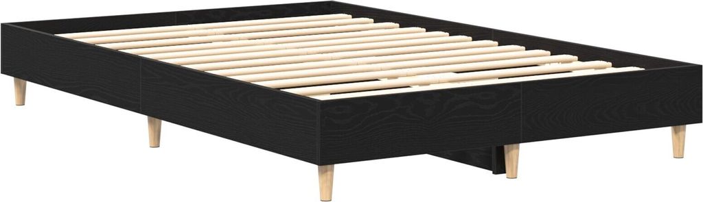 Möbel Bettgestell 140x190 cm Schwarz Eiche Holzwerkstoff - Klassische Betten 862853