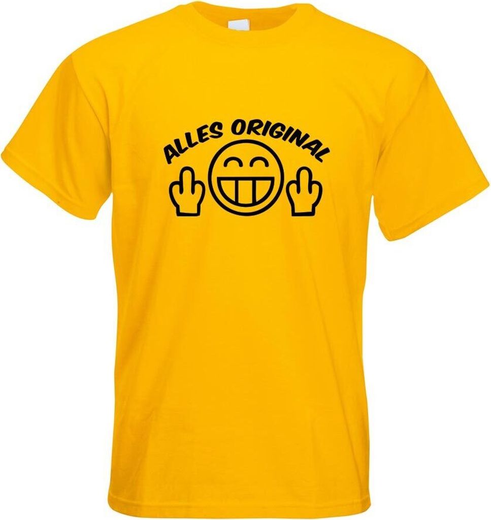 Kiwistar - T-Shirt - gelb - Alles Original Motiv Bedruckt Funshirt Design Print - mit Motiv Bedruckt - Funshirt Design - Sport - Freizeit - Herren - L