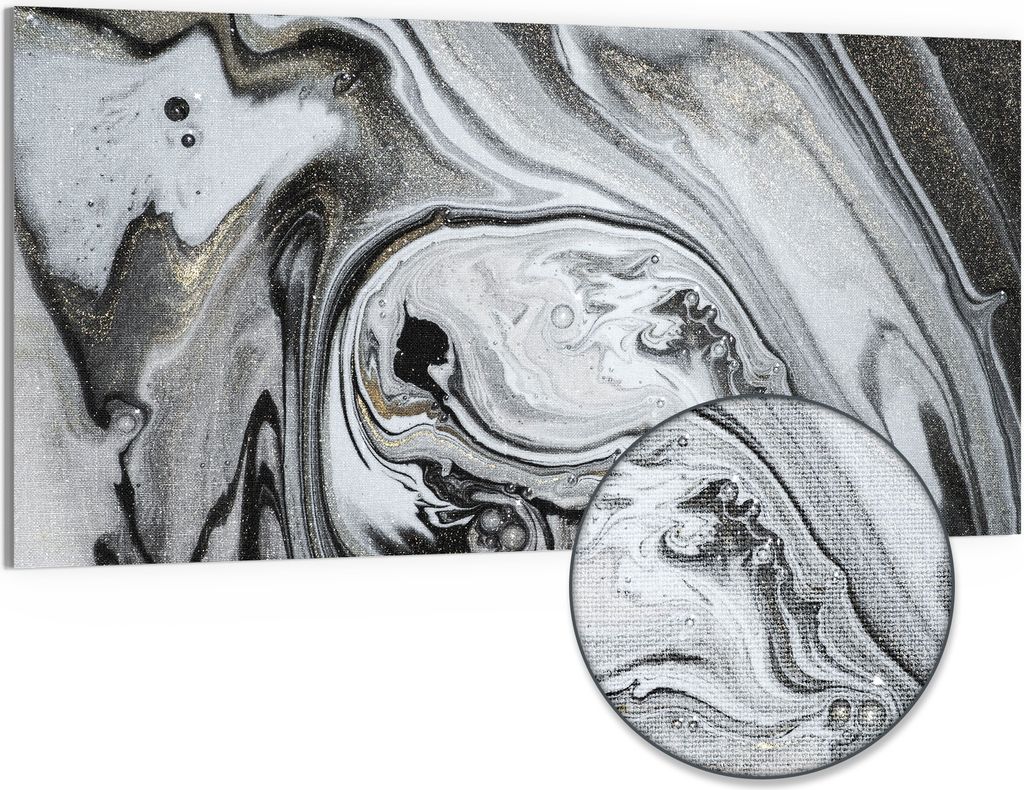 DEQORI Hybrid Leinwand Bild 100x50 cm 'Aufwendiger Marmordekor' Wandbild Glas flach modern
