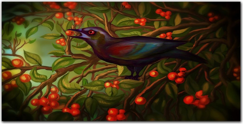 Coloray Bild aus Acryl 140 cm x 70 cm - Gehärtetes Acryl Bild auf Acrylglas Wohnzimmer Küche Dekoration Wanddekoration - Zweige Blätter Tier Vogel