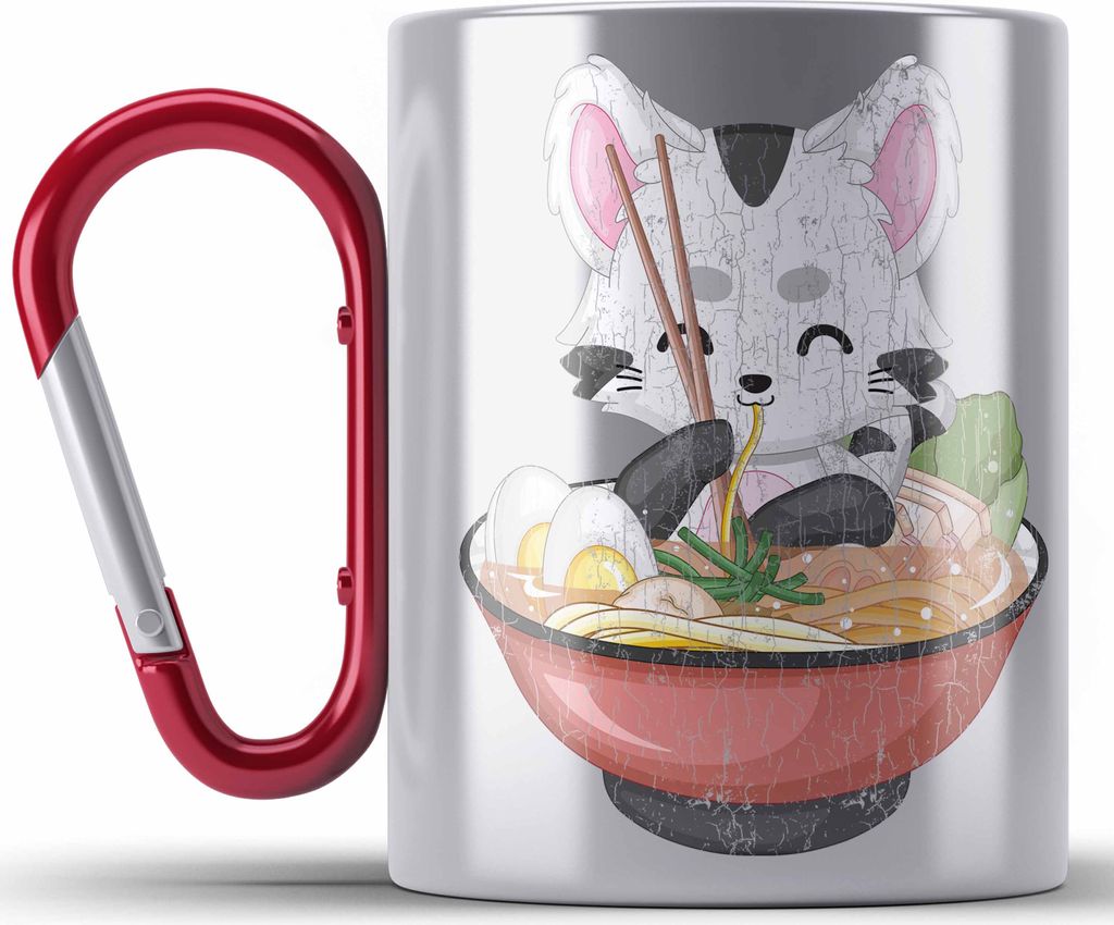Trendation -  Anime Edelstahl Tasse Karabiner Geschenk Produktbild 
