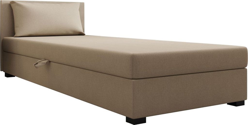AURA SOFA Boxspringbett ILIA 110x195 Komplett-Set mit Bonell Matratze, Polsterbett mit Bettkästen - Bronze, SAWANA 24