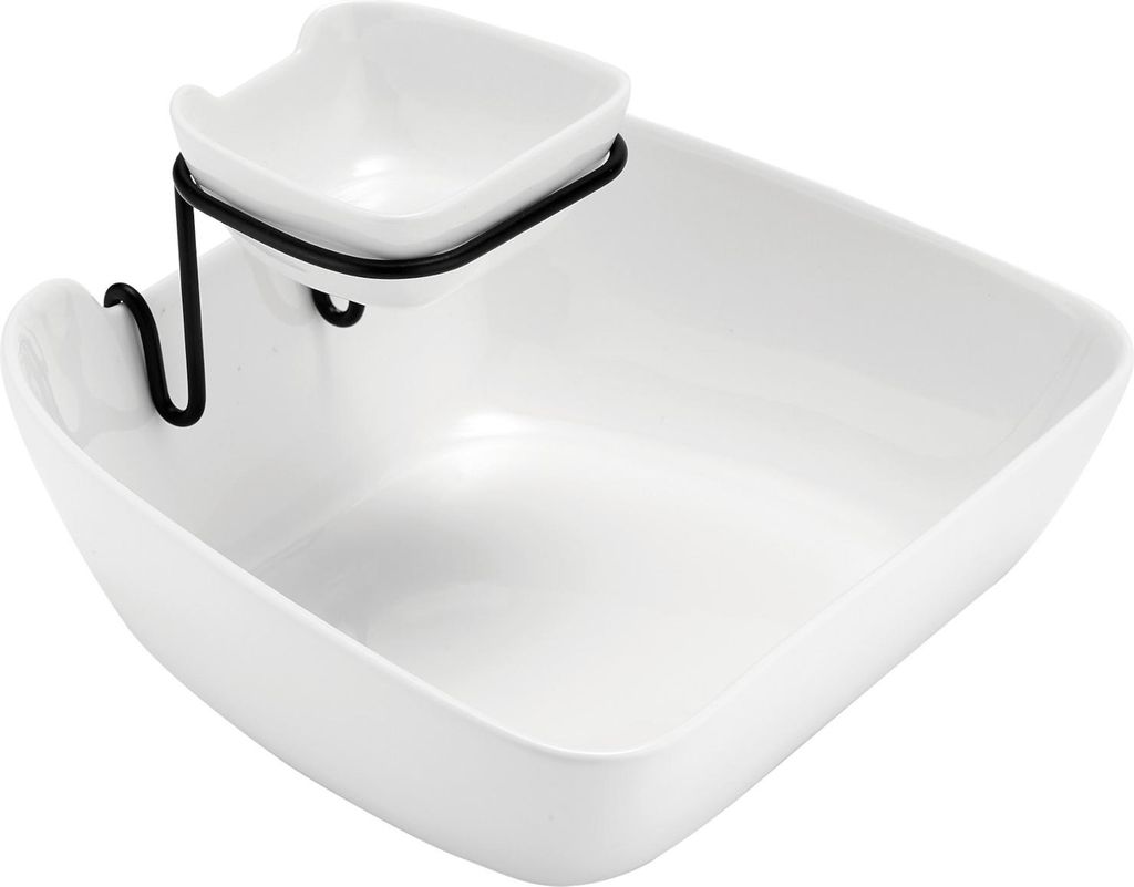 ladelle Alto Serve & Share Chip&Dip Schale doppellagig weiß 25,5cm