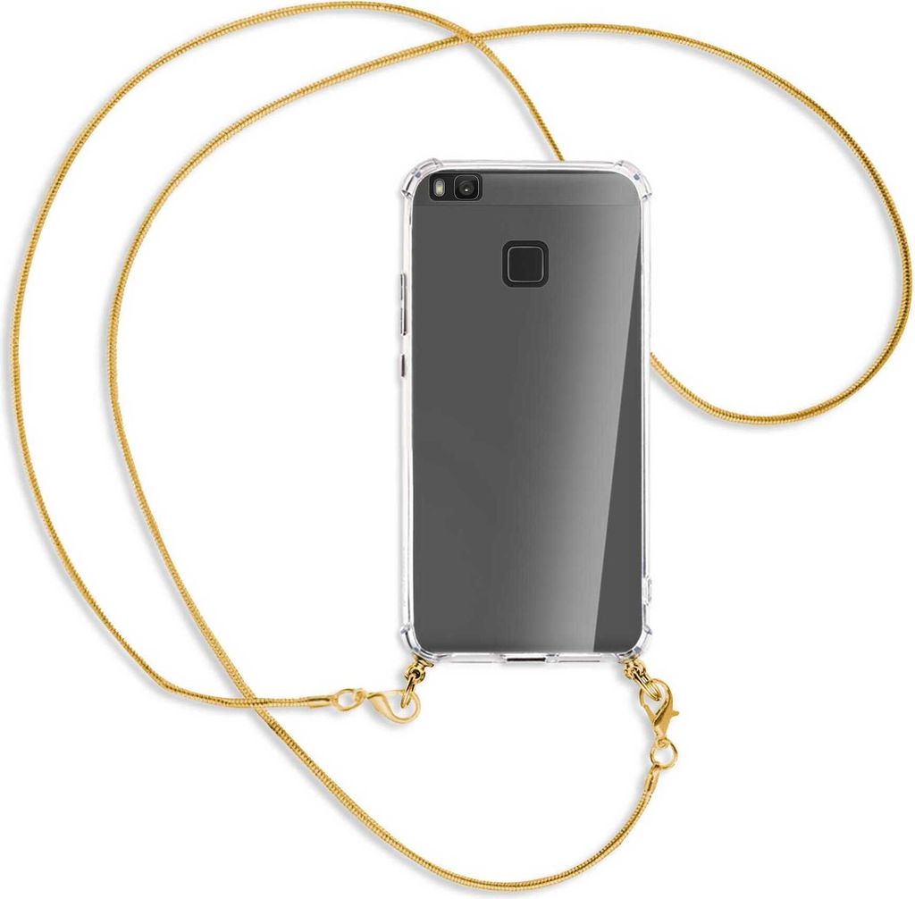 Handykette Backcover-Schutzhülle mit Band (Metall goldfarben) für Huawei P9 lite / G9 Lite - goldfarbene Kette Snake