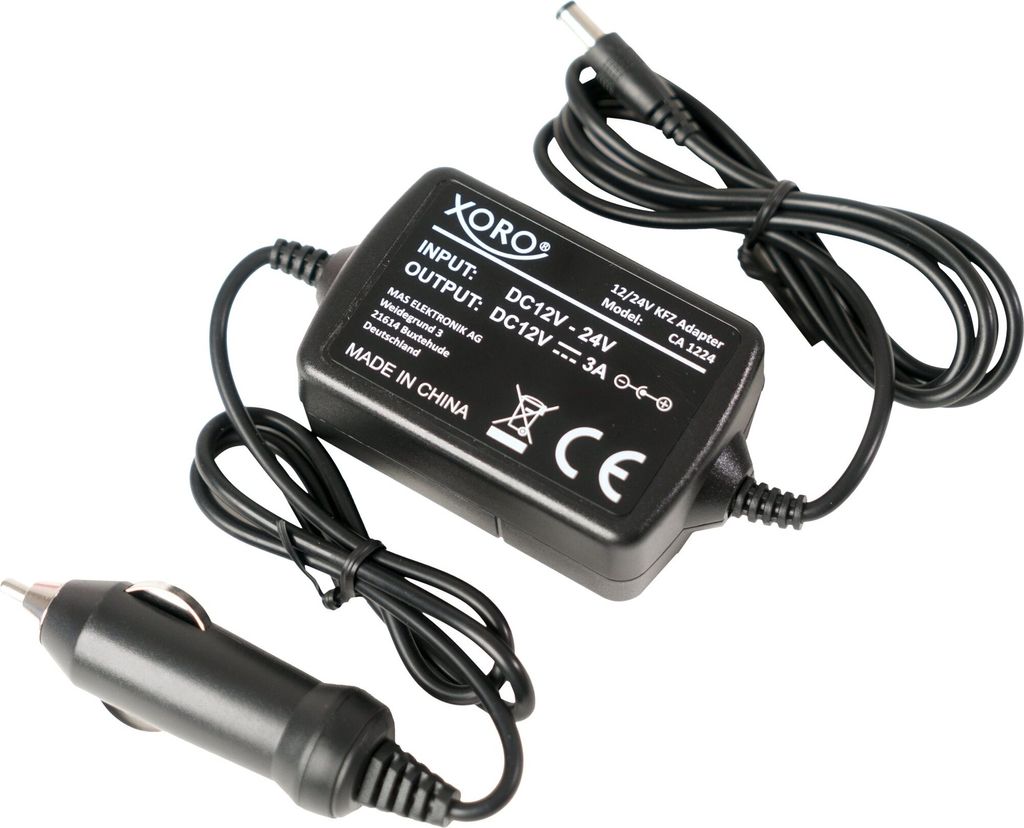Xoro CA1224, Stabilisierter 12V/24V KFZ Adapter Produktbild 