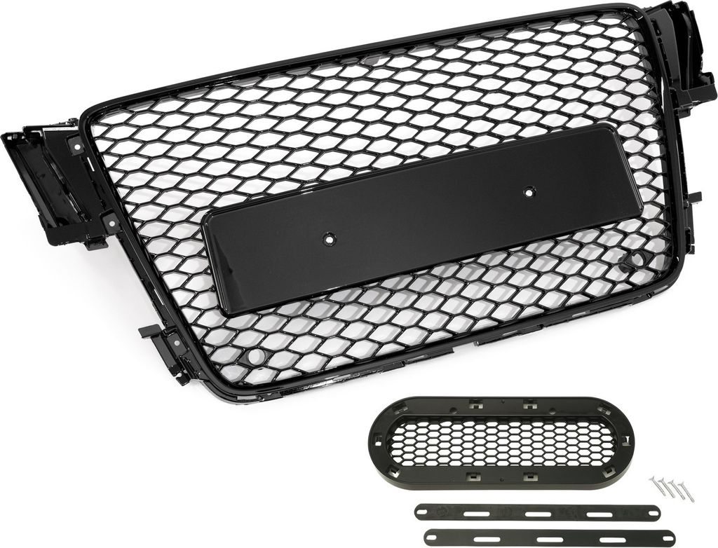 Kühlergrill Sportgrill Wabengrill Grill SCHWARZ GLANZ Produktbild 