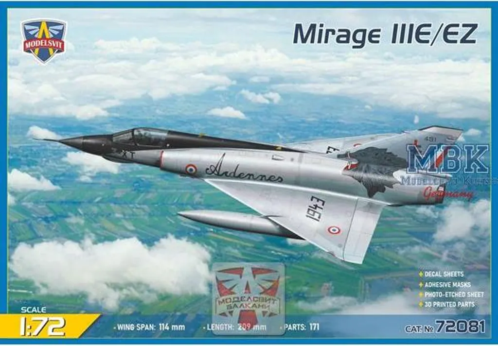 Kit de Maquette Avion Mirage IIIE/EZ Modèles Vit MSVIT72081 à Construire