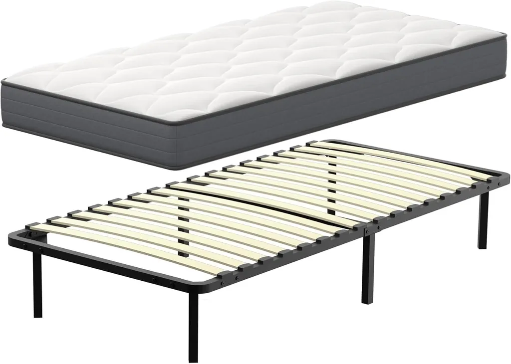 Lit complet 90x190 cm pour adulte avec matelas ressorts confort