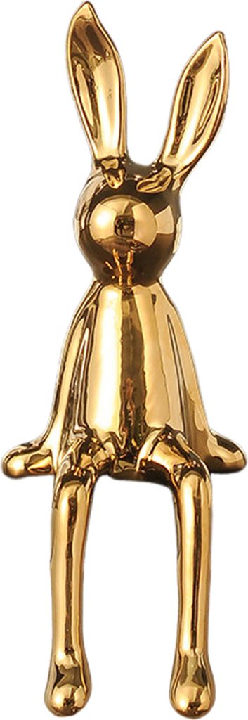Sitzende Kaninchenfigur mit langen Ohren, Hase, Harzstatue, Skulptur, Heimbüro, Bücherregal, Desktop, Tierdekoration, Ornament