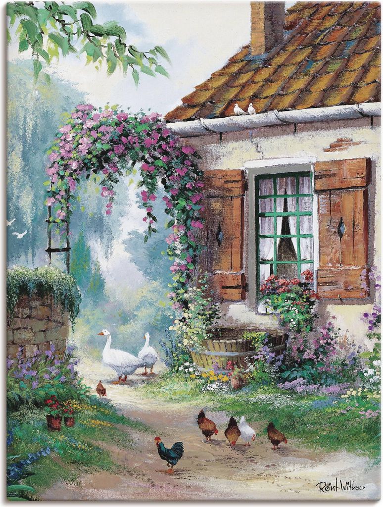 ARTland Leinwandbild Der Bauernhof Größe: 45x60 cm