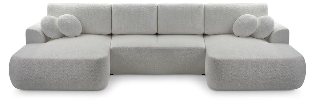 Masseno Ecksofa FILO mit Schlaffunktion U-Form, Sofa mit Bettkasten, Wohnzimmersofa, Couch, Soffa, Bettsofa, Couchgarnitur- Grau, CORAL 75