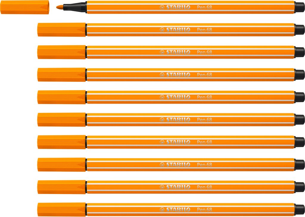 Premium-Filzstift - STABILO Pen 68 - 10er Pack - orange
