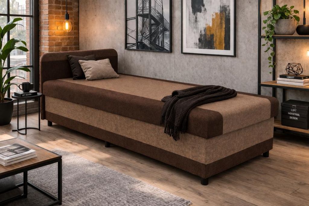 Válenda s úložným priestorom 80x200 OSIRES - svetlo hnedá / Obrázok produktu 