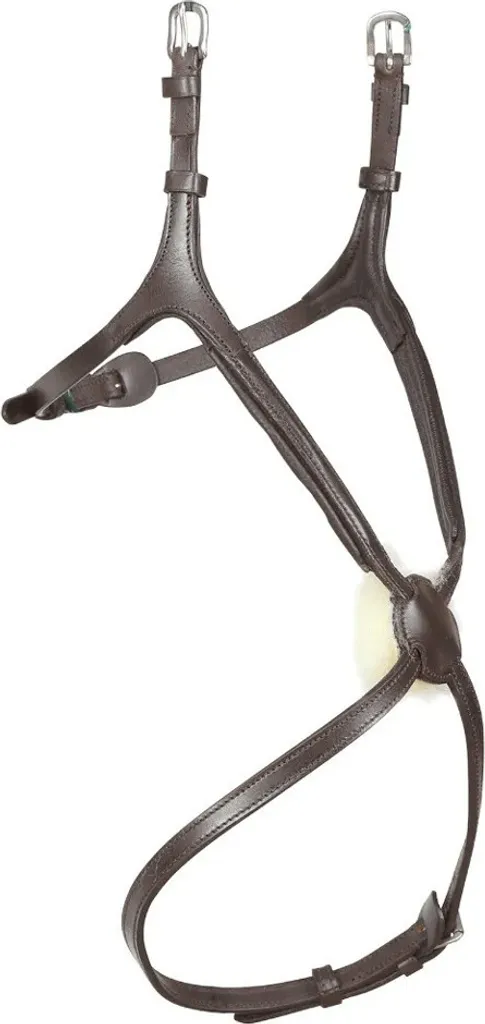 Muserolle Grackle poney cuir marron Velociti pour le saut et l'extérieur
