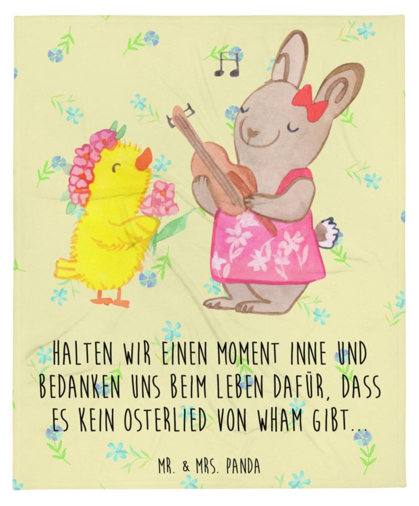 Mr. & Mrs. Panda Decke Ostern Frühlingsgefühle - Blumig - Geschenk, Hase, Osterhase, Musik, Kuscheldecke, Tagesdecke, Wohndecke, Ostergrüße, Be...