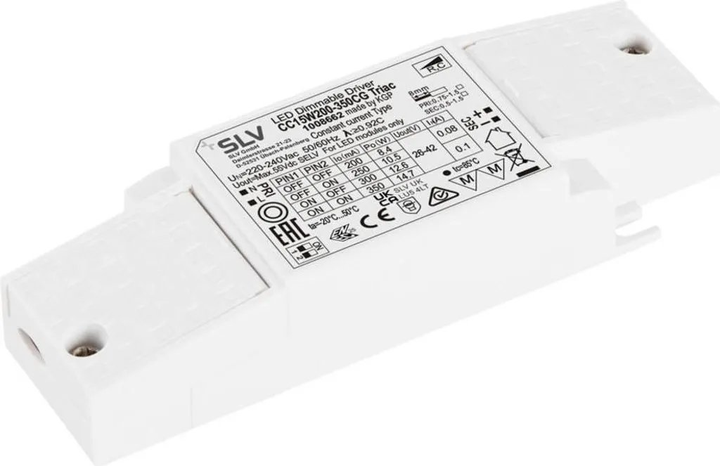 Driver LED PHASE 15W 1008662 SLV courant constant 200mA à 350mA max