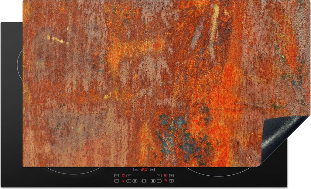 KitchenYeah Herdabdeckplatte Rost - Industriell - Stahl , 90x52cm, Küche Deko, Glaskeramikkochfeld Herdabdeckung, Abdeckplatte fùr Kochfeld