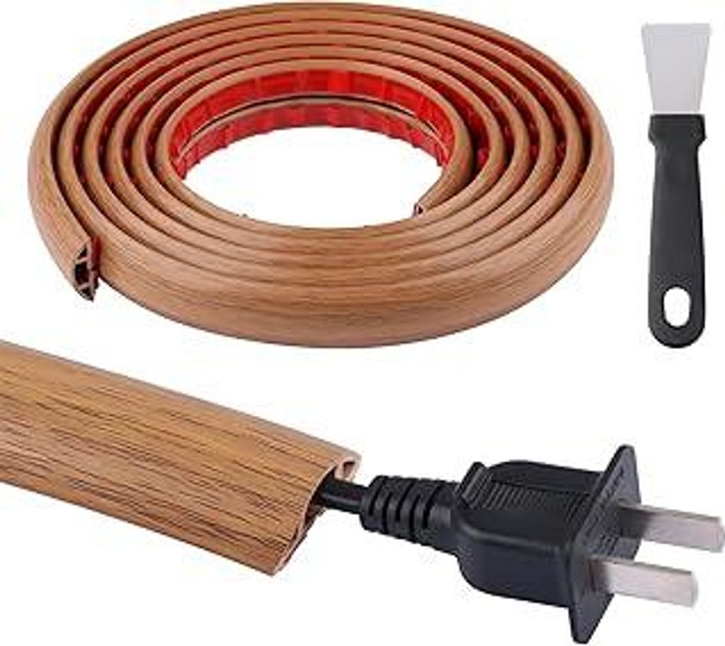 Flexibler Fussboden Kabelkanal, Selbstklebend Boden Kabelbrücke, PVC Bodenkabelschutz, Kabelabdeckung, Kabelschutz, Kabelschacht, Kabel Verstecken...