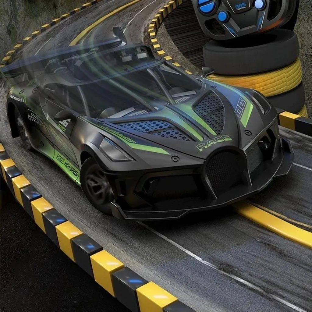 Voiture de sport RC pour enfant et adulte drift 20m de portée modèle vert