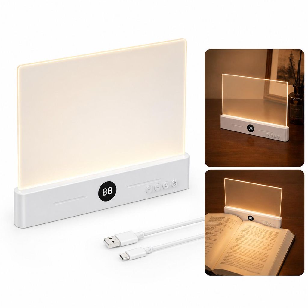 LED-Leselampe für das Lesen im Bett,wiederaufladbare Buchlampe mit 3 Farbtemperaturen,1–99-Min.-Timer,Lesezeichenlicht, Nachtlicht für Bücherl...
