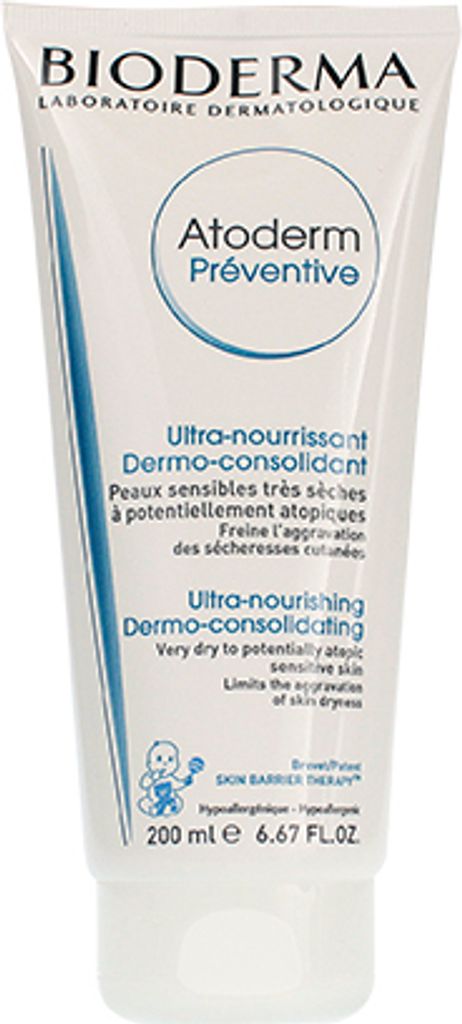 A product shot of a tube of Bioderma Atoderm Preventive cream.
