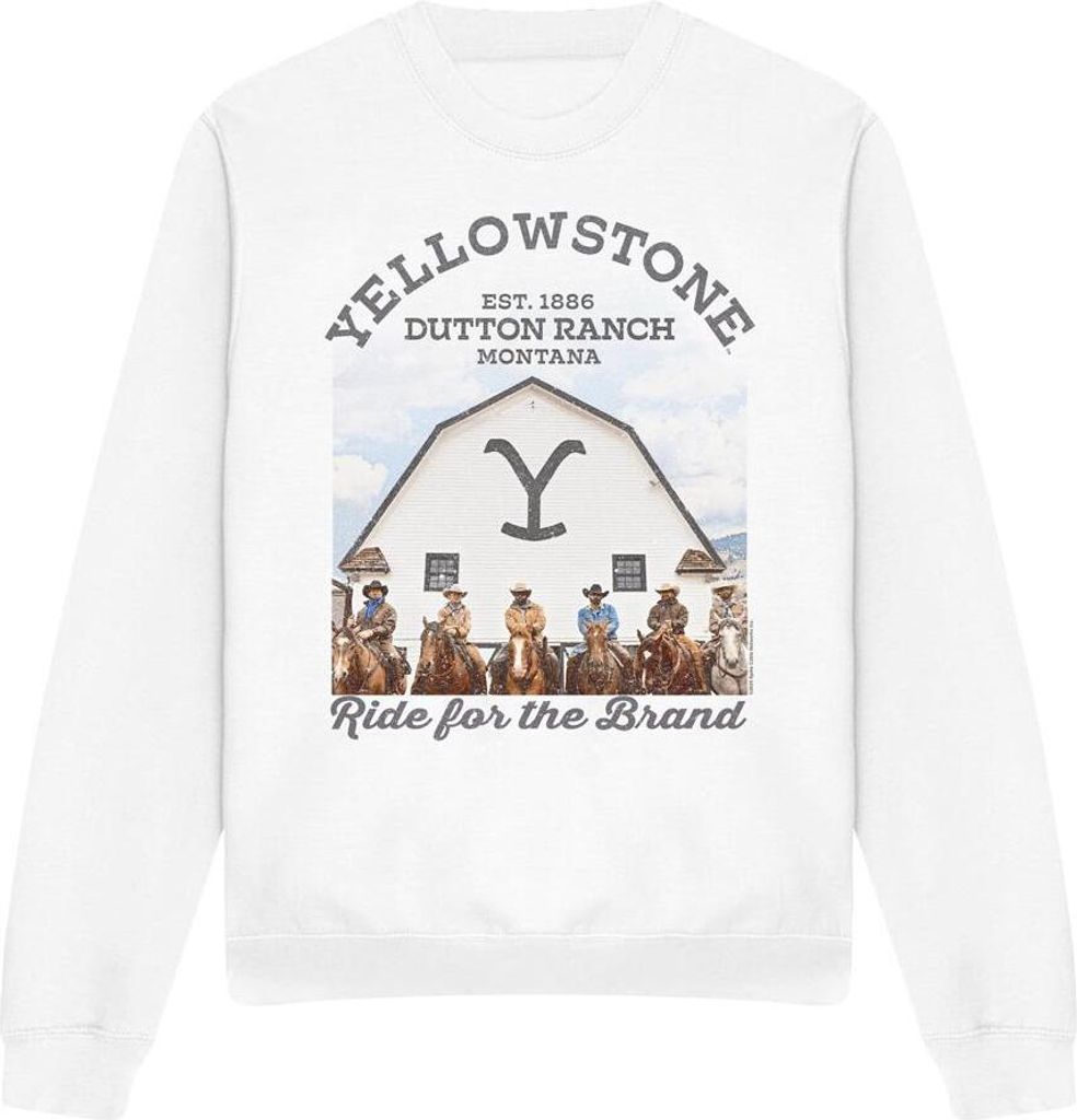 Yellowstone - "For the Brand" Sweatshirt für Herren/Damen Uni TV12195 (S) (Weiß)