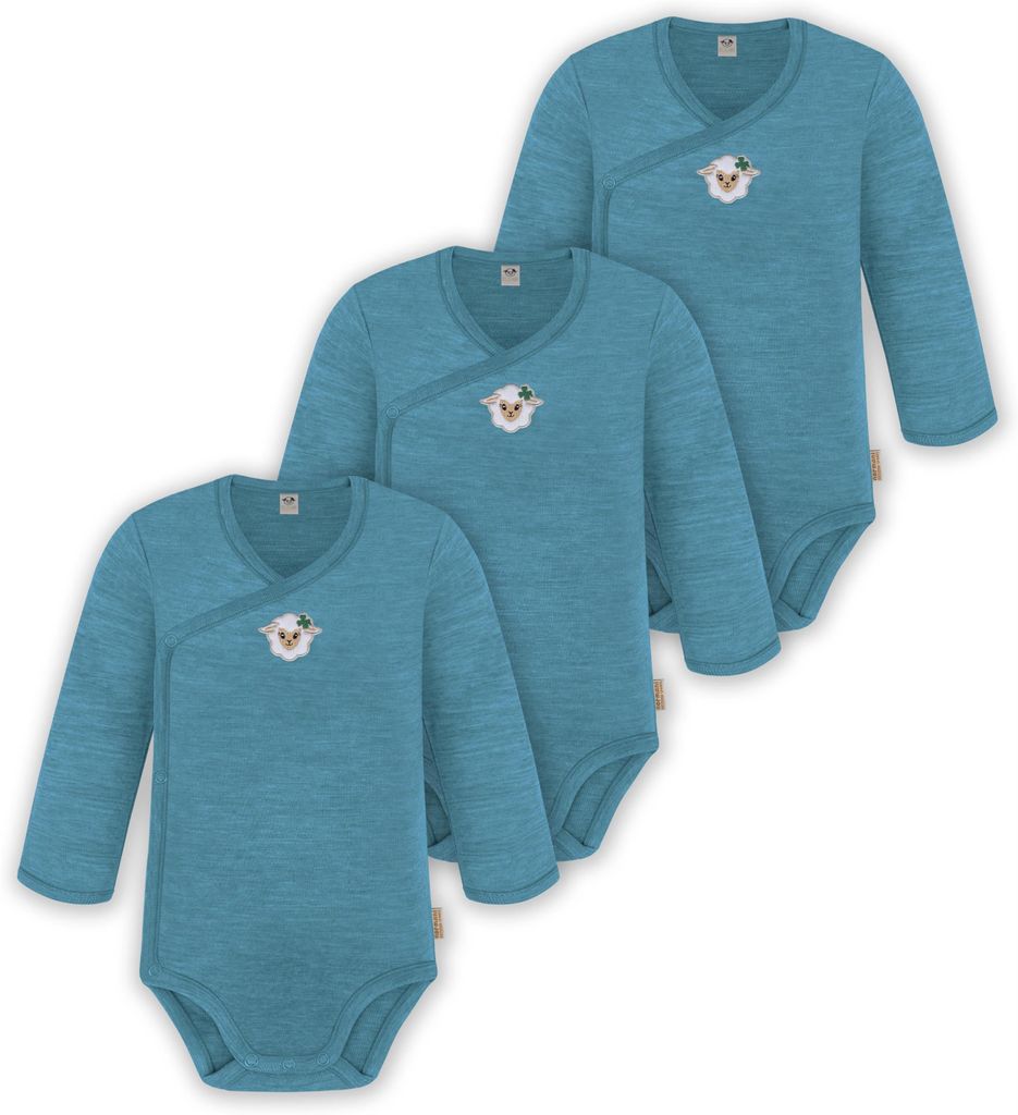 normani 3er Pack Multipack Baby-Body Merino Wickelbody Produktbild 