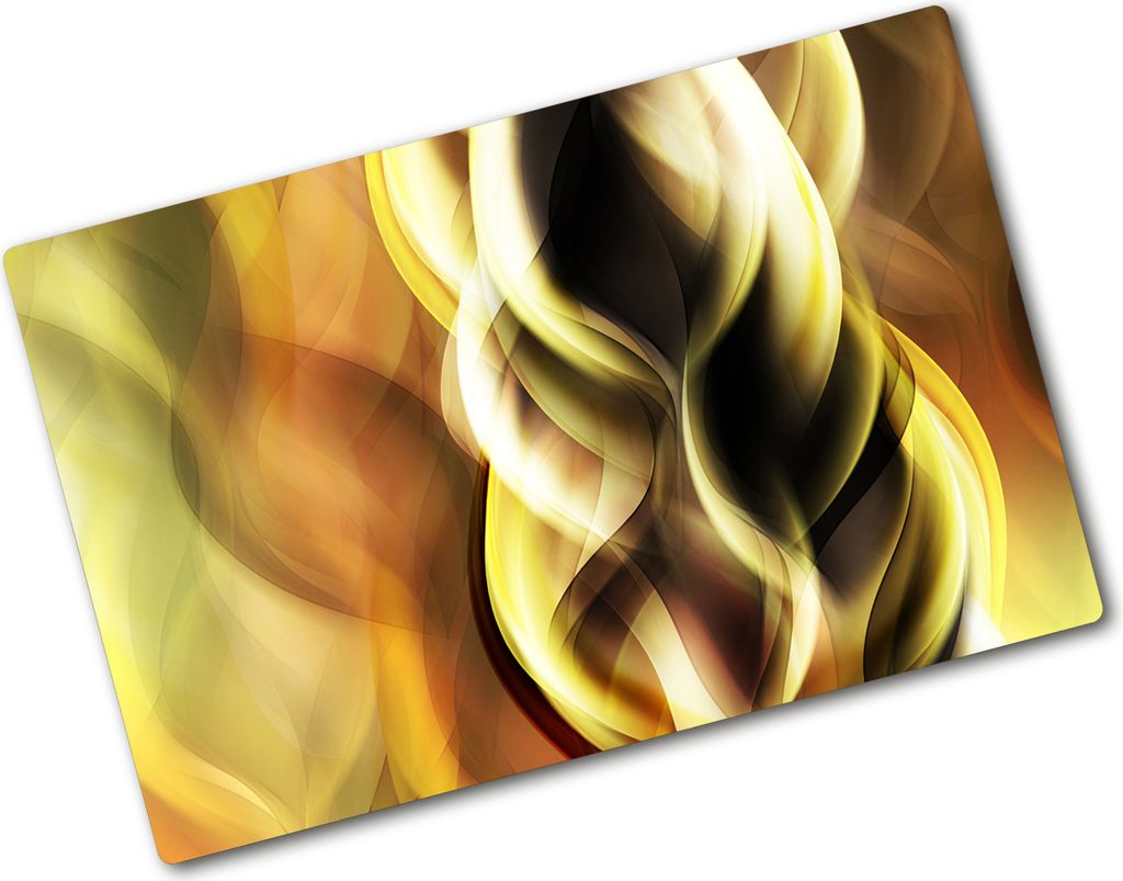 Tulup Glas Herdabdeckplatte - 80x52 cm - Glaskeramikkochfeld-Abdeckung Spritzschutz Glasabdeckplatte - Einteilig - Kunst: Modern & Klassisch - Gold...