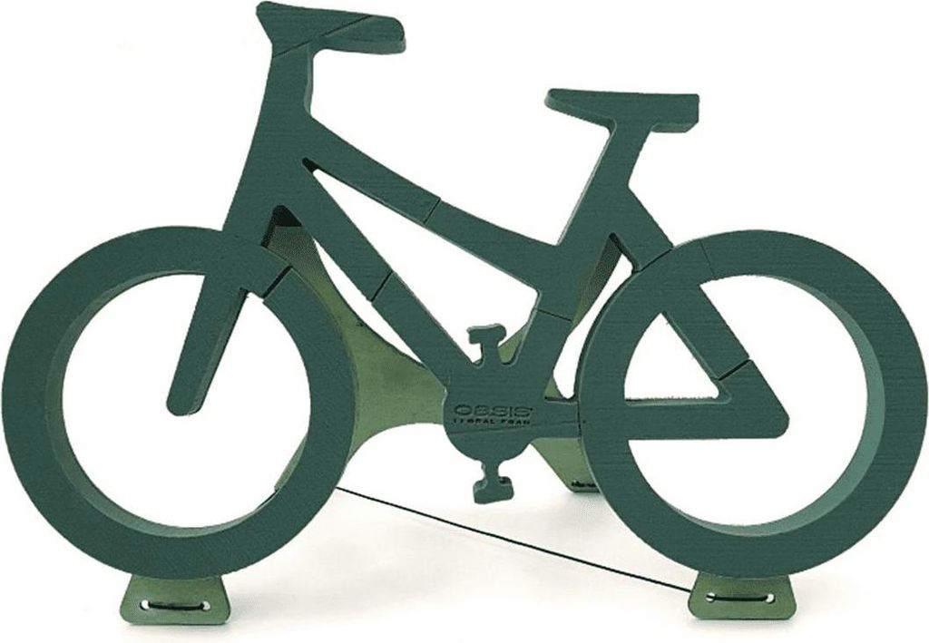 OASIS Nass-Steckmasse Fahrrad RAMIRES, Bioline Holzunterlage, Holzständer, grün, 70x45x5cm - Nasssteckschwamm