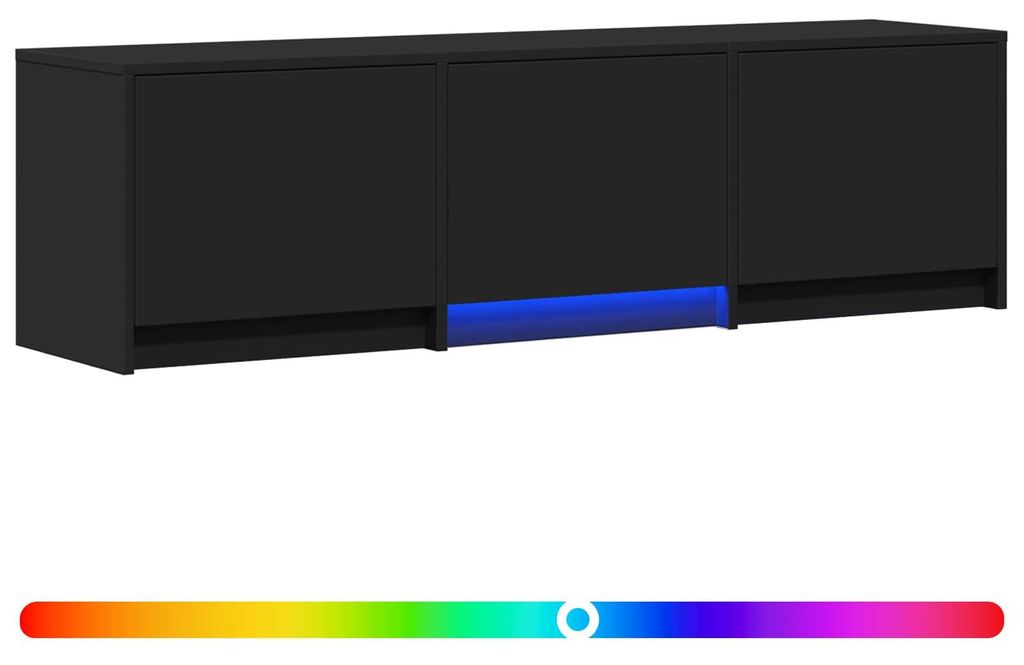 Fernsehschrank mit LED Schwarz 140 x 34 x 40 cm Holzwerkstoff