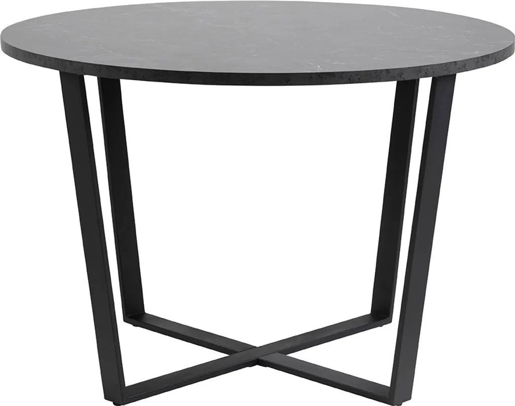 Table ronde en marbre noir Smuk Ø 110 cm avec plateau poli élégant