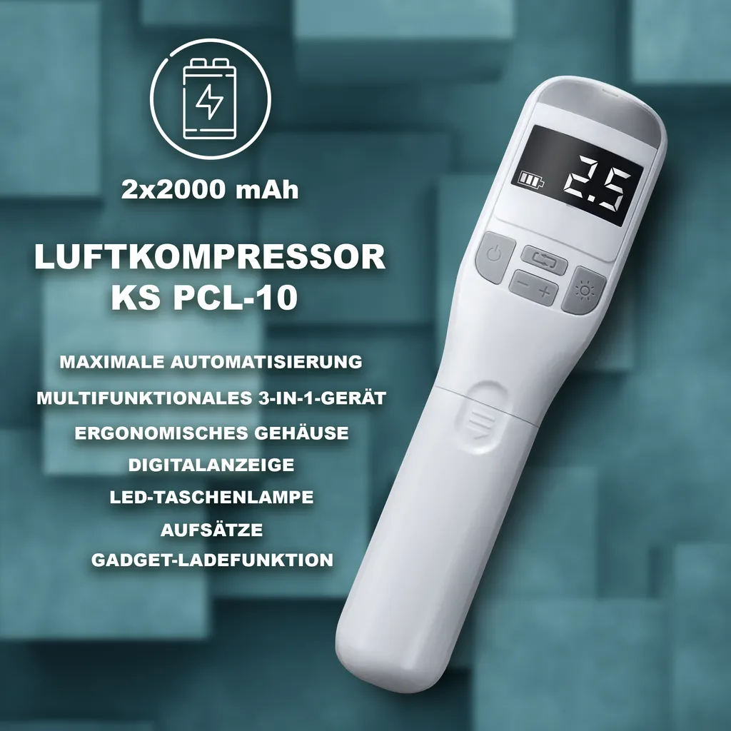 Compresseur rechargeable Pcl-10 avec écran LCD et fonction arrêt auto