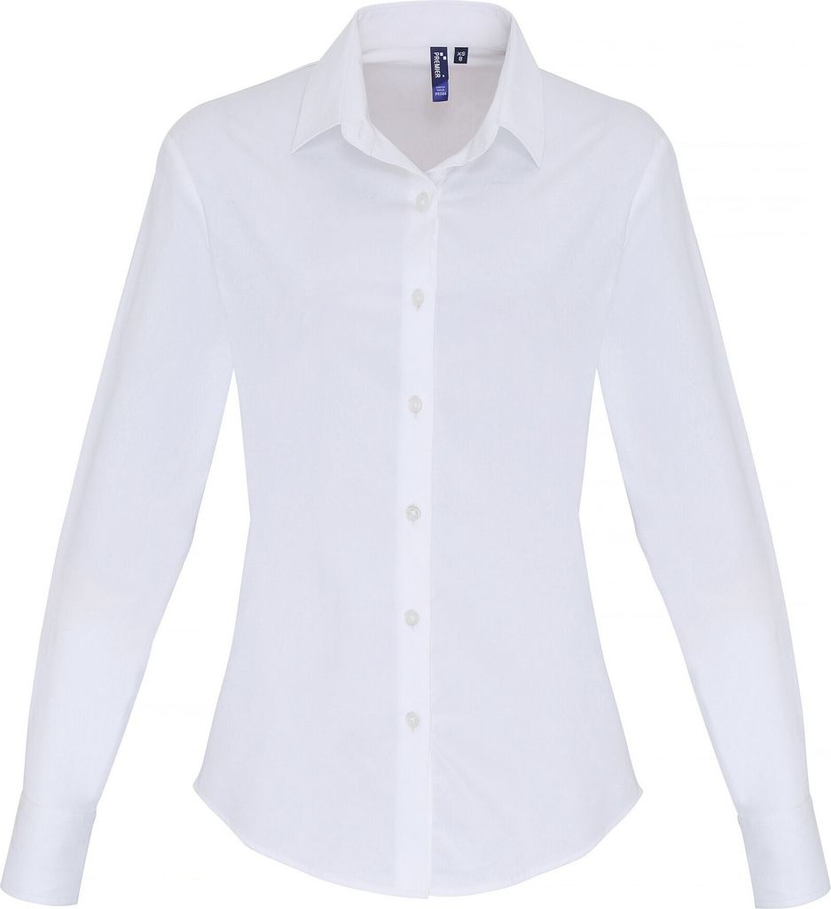 Premier - Bluse für Damen Langärmlig RW6588 (S) (Weiß)