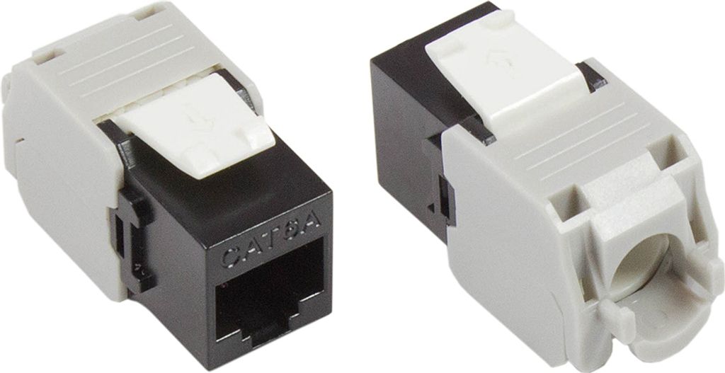KeyStone RJ45 Jack, Cat. 6a, ungeschirmt, 500MHz, weiß/schwarz, Good Connections