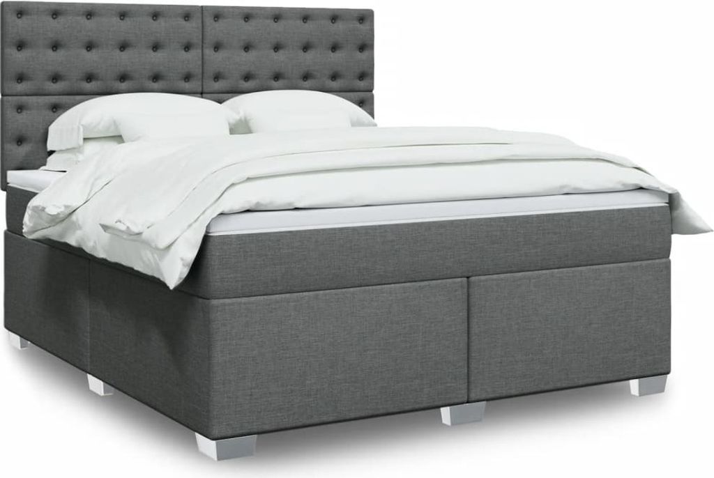 "2026 Promotion" Boxspringbett mit Matratze - Dunkelgrau - 180x200 cm - Stoff - Polsterbett CC15138