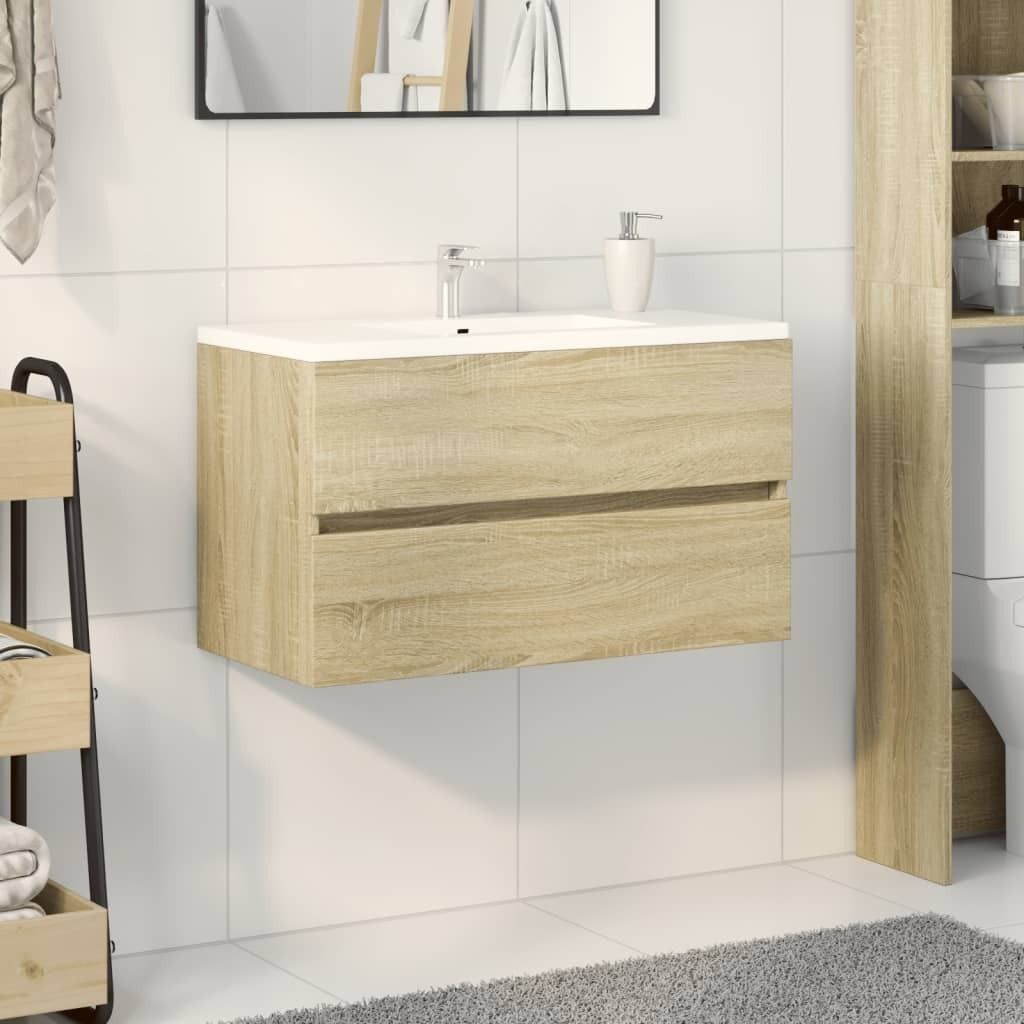 "2026 Promotion" Waschbeckenunterschrank Sonoma-Eiche 80x38,5x45cm Holzwerkstoff - Badezimmer CC30762