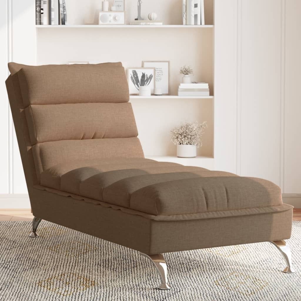 Möbel Chaiselongue mit Kissen Braun Stoff - Recamieren 379471