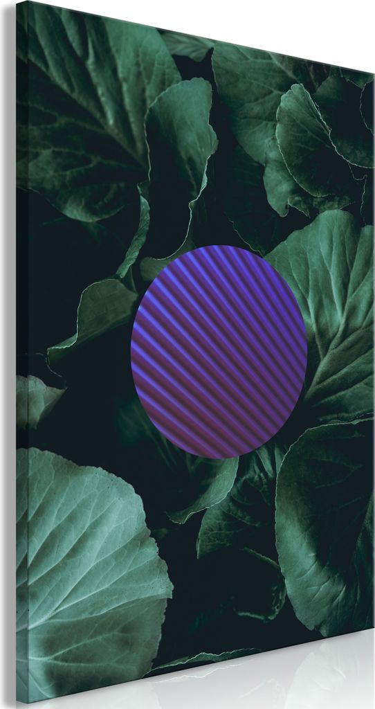 Italienischer Leinwand Leinwandbild - Botanical Abstraction (1 Part) Vertical 60x90 cm Blätter b-B-0370-b-a