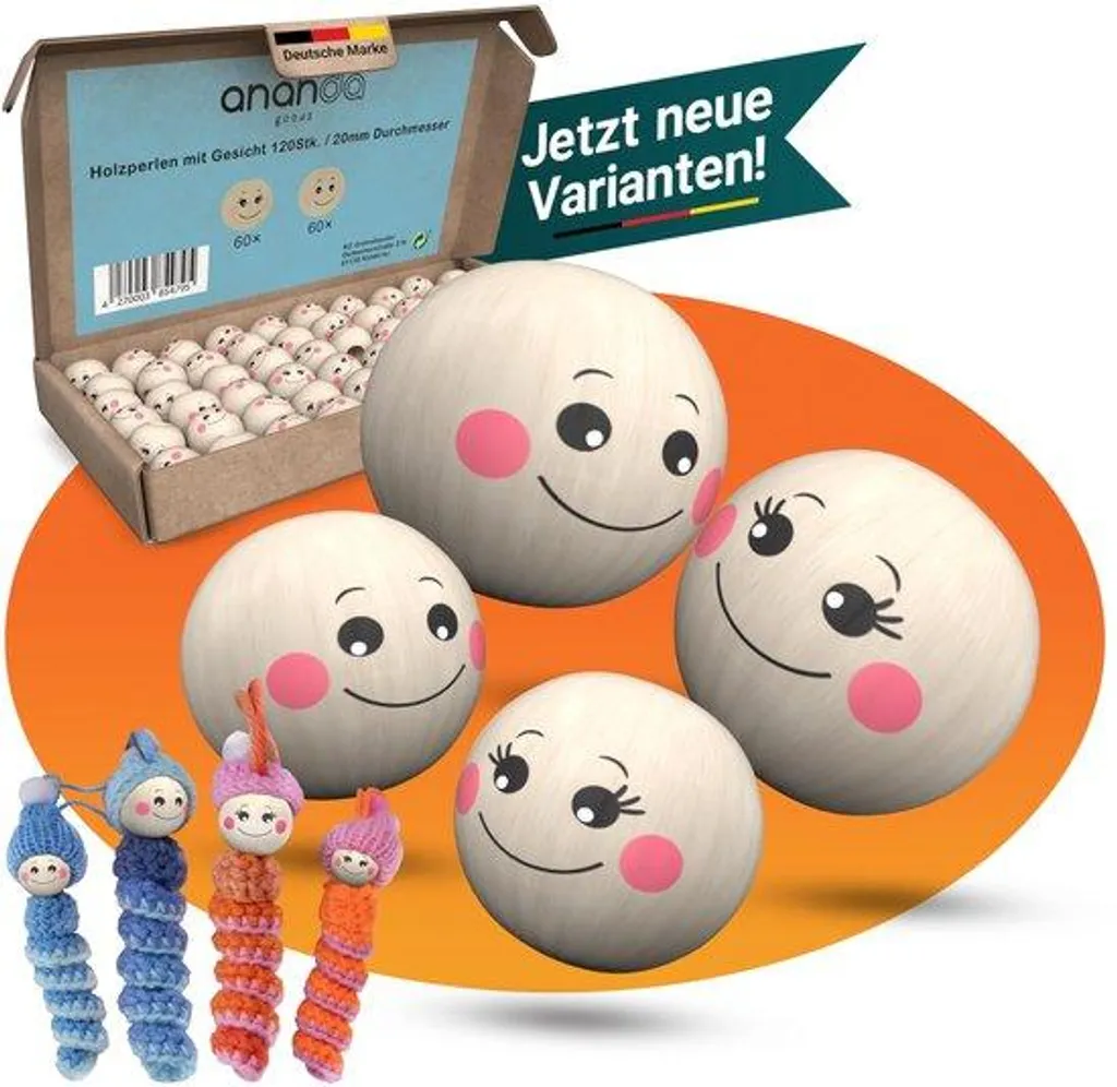 Créer des bijoux personnalisés avec nos perles en bois visage de 20 mm