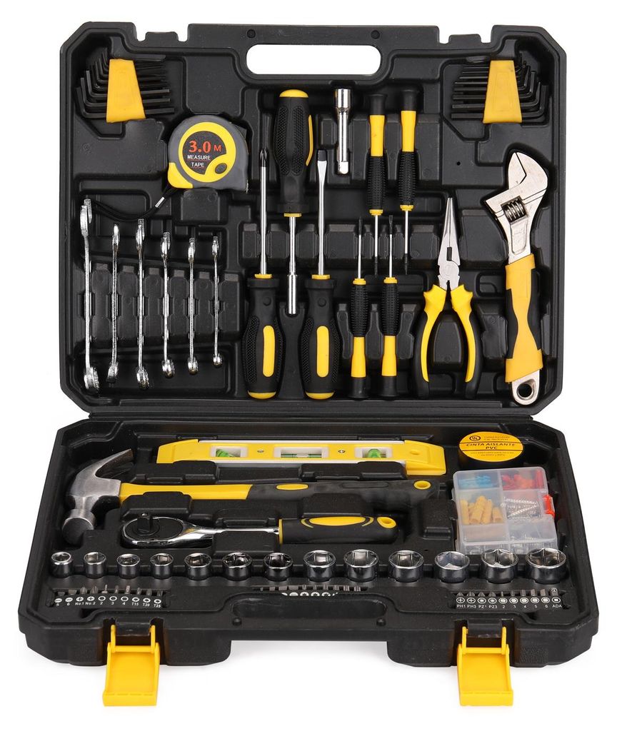 108 Stück Werkzeugset Haushaltshardware Handwerkzeuge Kombination Auto Repairing Kit Tool Box