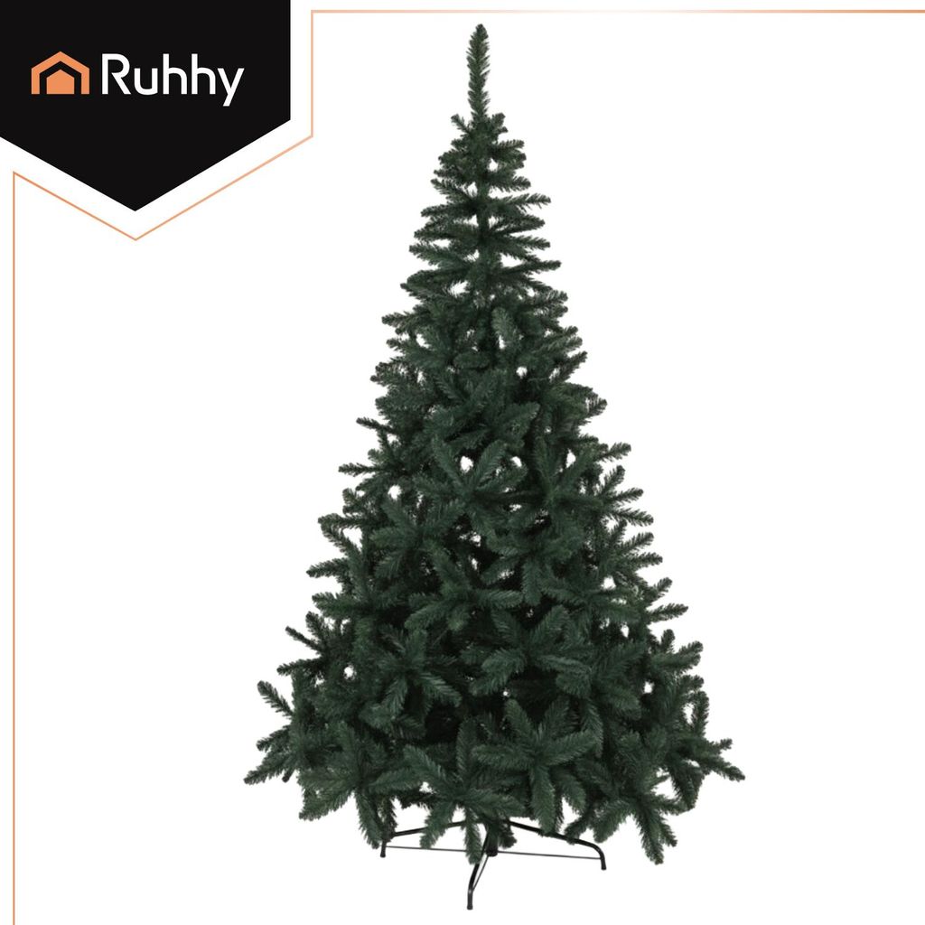 Künstlicher Weihnachtsbaum RUHHY 210 cm Feine Premium-Jodler „Wie Echt“ Dünne PVC-Nadeln, Formbare Zweige mit starkem Draht stabilem Ständer