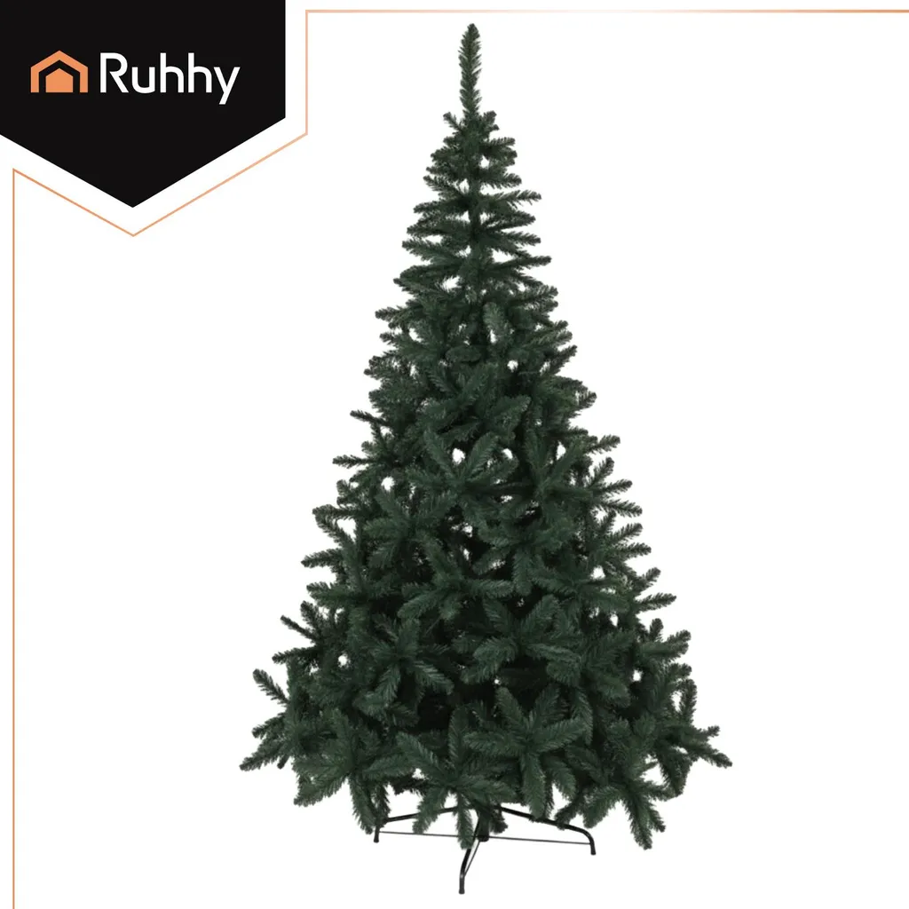 Grand Sapin de Noël Artificiel 210 cm réaliste avec support stable RUHHY