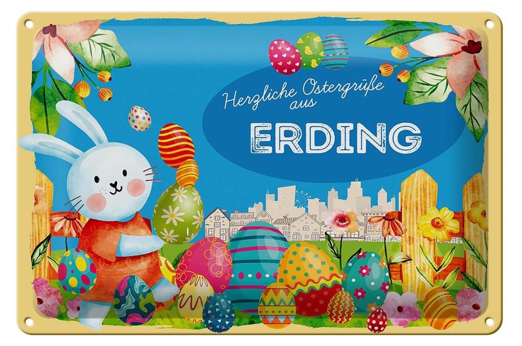 Blechschild Ostern Ostergrüße 30x20cm ERDING