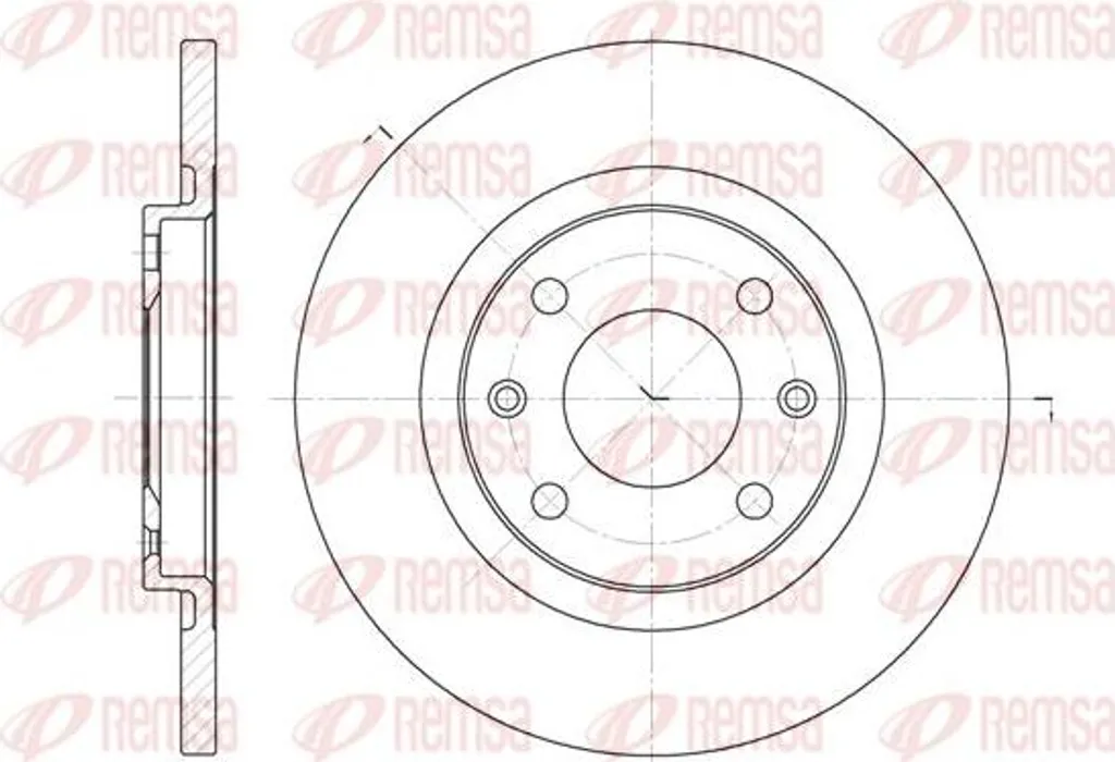 Disques de frein arrière REMSA 6536.00 compatibles Citroën C2 C3 et C4