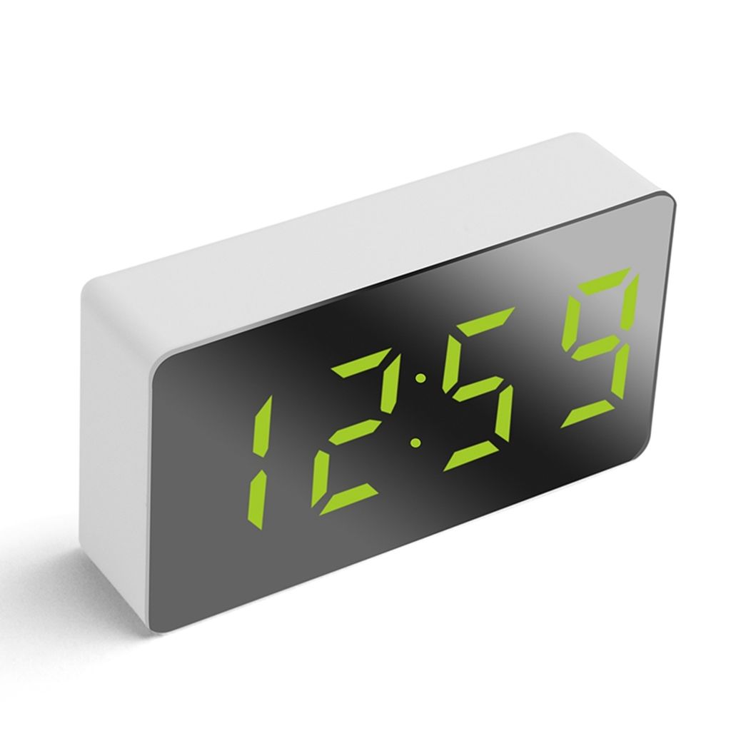 Digital LED Spiegel Uhr Wecker mit Temperatur und Nachtlicht Anzeige 