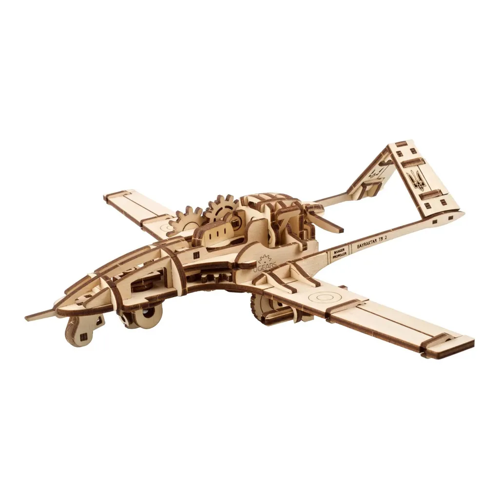 Ugears Drone de combat Bayraktar TB2 Puzzle 3D Mécanique en Bois