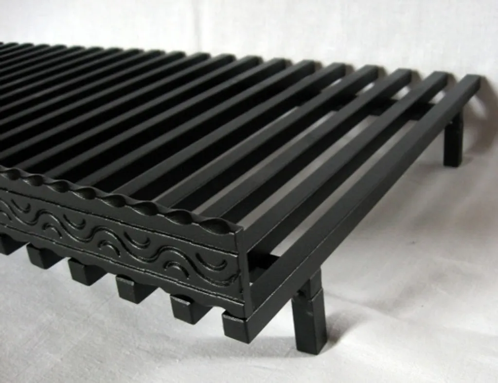 Grille de foyer en acier noir 50 cm pour cheminée bois et insert poêle